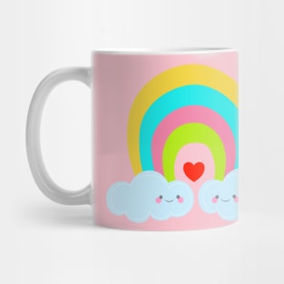 Cute Rainbow and Clouds in love Mug